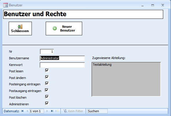 Postbuch Plus - Posteingangsbuch, Postausgangsbuch f�r Verwaltungen, �mter und Beh�rden - Bearbeiter-