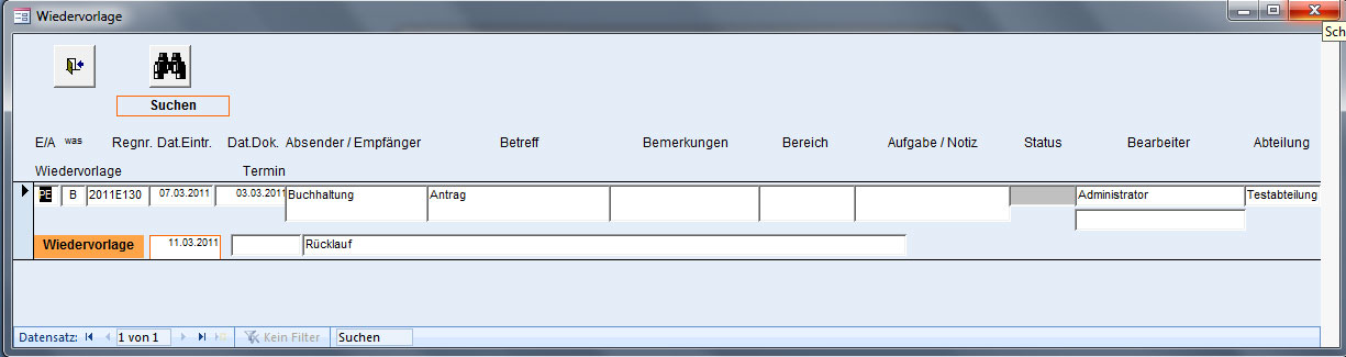 Postbuch Plus - Posteingangsbuch, Postausgangsbuch f�r Verwaltungen, �mter und Beh�rden -  Posteingang / Postausgang "Termine / Status" -